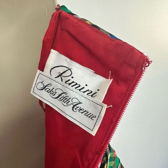 Rimini Saks 5th Avenue 80s Women’s Tartan Plaid Holiday Party Cocktail Dress - Picture 4 of 16